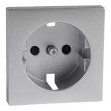 Лицьова панель розетки 220В Schneider Electric MEG2330-0460 Merten System M, алюміній, із заземленням, Schuko · Schneider Electric · schneider-electric-meg2330-0460