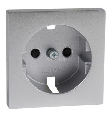 Лицьова панель розетки 220В Schneider Electric MEG2330-0460 Merten System M, алюміній, із заземленням, Schuko