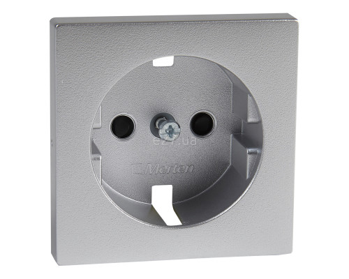 Лицьова панель розетки 220В Schneider Electric MEG2330-0460 Merten System M, алюміній, із заземленням, Schuko