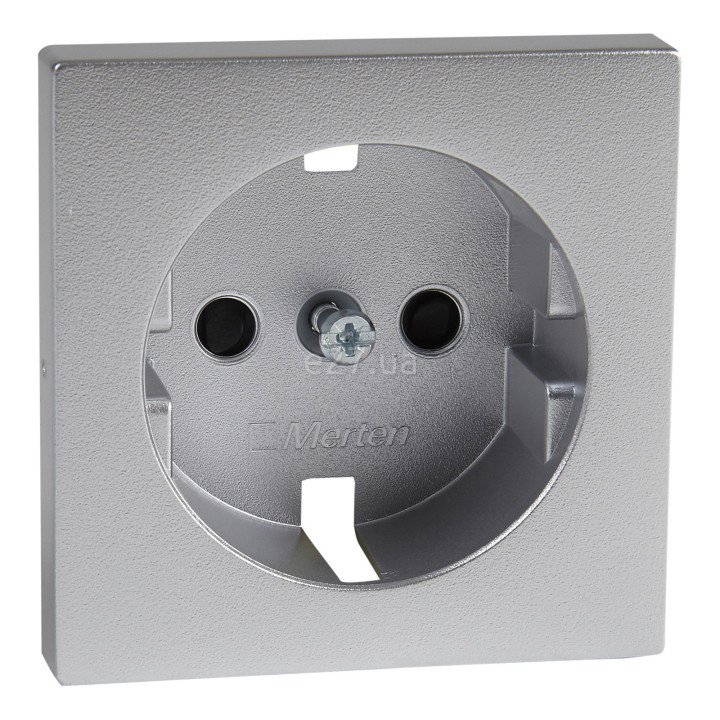 Лицьова панель розетки 220В Schneider Electric MEG2330-0460 Merten System M, алюміній, із заземленням, Schuko · Schneider Electric · schneider-electric-meg2330-0460