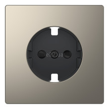 Лицьова панель розетки 220В Schneider Electric MEG2330-6050 Merten System D, нікель, із заземленням, Schuko · Schneider Electric · schneider-electric-meg2330-6050