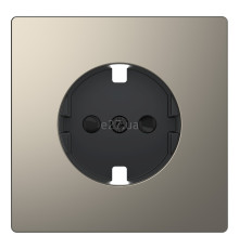 Лицьова панель розетки 220В Schneider Electric MEG2330-6050 Merten System D, нікель, із заземленням, Schuko