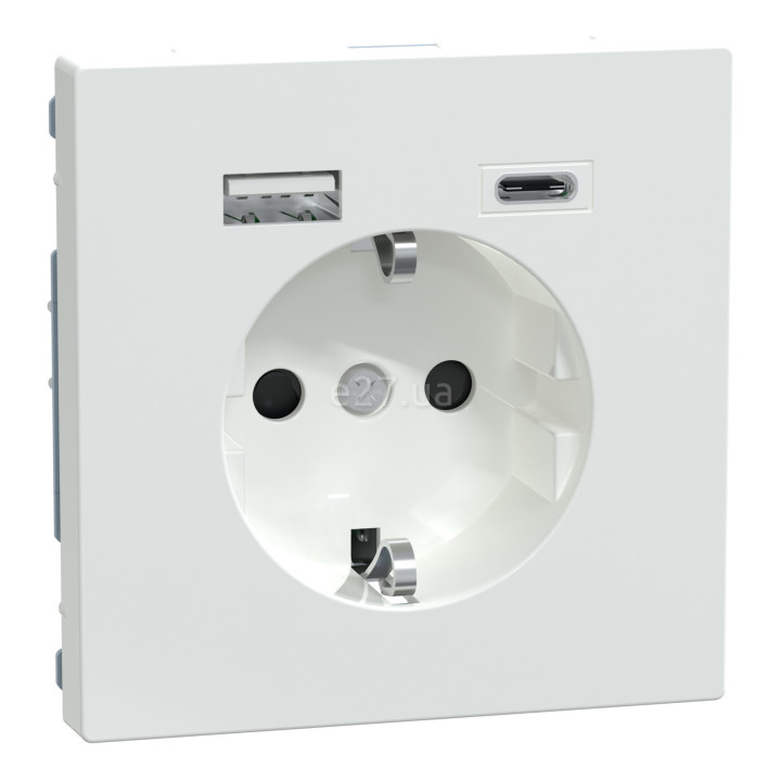 Розетка 220В з USB Schneider Electric MEG2367-6035 Merten System D, білий лотос · Schneider Electric · schneider-electric-meg2367-6035