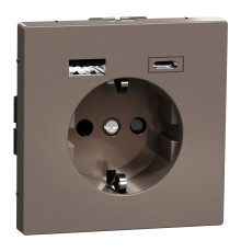Розетка 220В з USB Schneider Electric MEG2367-6052 Merten System D, мокко