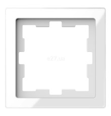 Рамка 1 пост Schneider Electric MEG4010-6520 Merten System D, білий кристал, скло