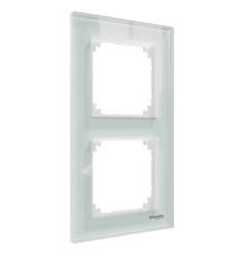 Рамка 2 поста вертикальна Schneider Electric MEG4020-2320 Merten System M, білий кристал, скло