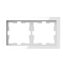 Рамка 2 поста Schneider Electric MEG4020-6520 Merten System D, білий кристал, скло