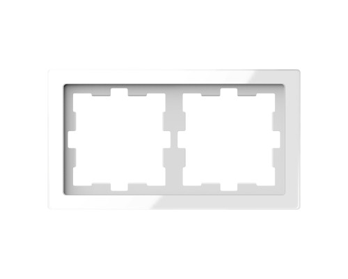 Рамка 2 поста Schneider Electric MEG4020-6520 Merten System D, білий кристал, скло