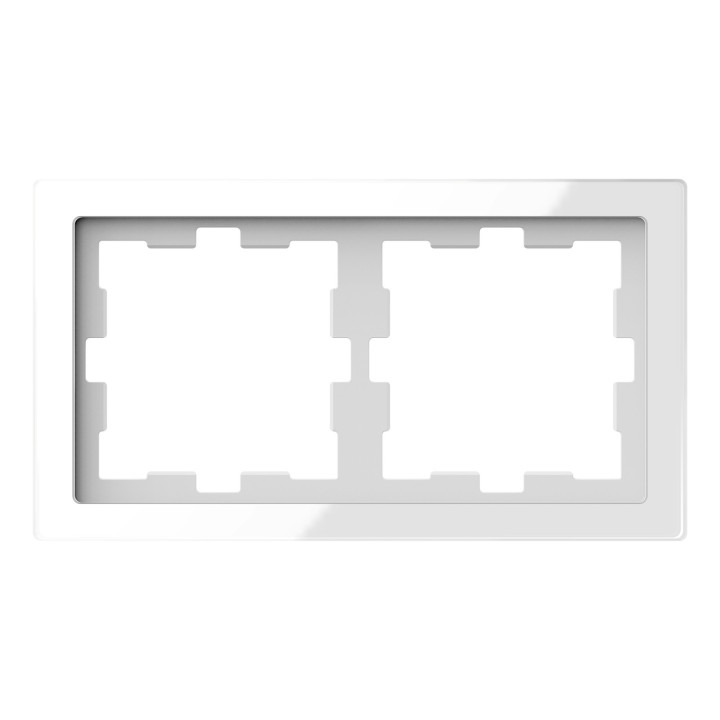 Рамка 2 поста Schneider Electric MEG4020-6520 Merten System D, білий кристал, скло · Schneider Electric · schneider-electric-meg4020-6520