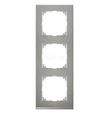 Рамка 3 поста вертикальна Schneider Electric MEG4030-3646 Merten System M, нержавіюча сталь, метал