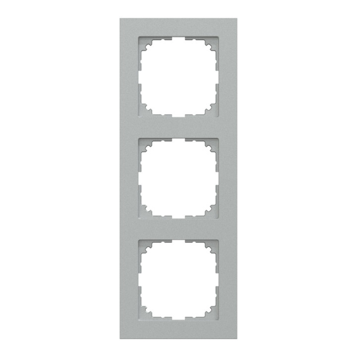 Рамка 3 поста вертикальна Schneider Electric MEG4030-3660 Merten System M, алюміній · Schneider Electric · schneider-electric-meg4030-3660