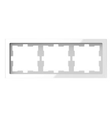 Рамка 3 поста Schneider Electric MEG4030-6520 Merten System D, білий кристал, скло