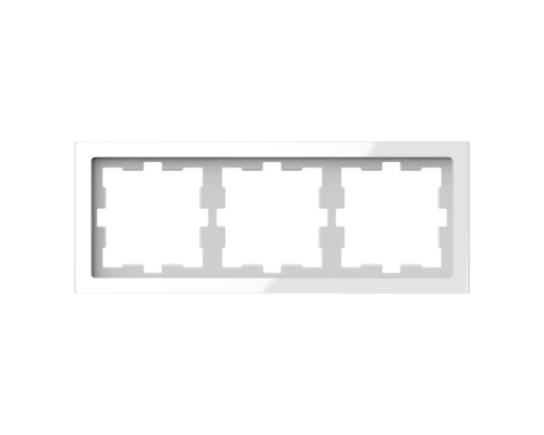 Рамка 3 поста Schneider Electric MEG4030-6520 Merten System D, білий кристал, скло