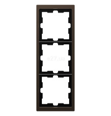 Рамка 3 поста вертикальна Schneider Electric MEG4030-6552 Merten System D, мокко, метал