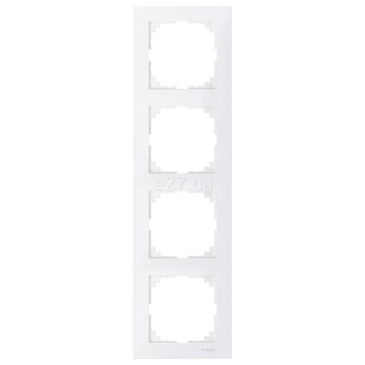 Рамка 4 поста вертикальна Schneider Electric MEG4040-3619 Merten System M, полярно-білий · Schneider Electric · schneider-electric-meg4040-3619