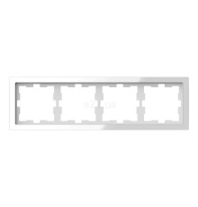 Рамка 4 поста Schneider Electric MEG4040-6520 Merten System D, білий кристал, скло