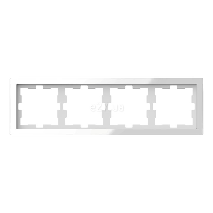 Рамка 4 поста Schneider Electric MEG4040-6520 Merten System D, білий кристал, скло · Schneider Electric · schneider-electric-meg4040-6520