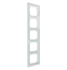 Рамка 5 постів вертикальна Schneider Electric MEG4050-2320 Merten System M, білий кристал, скло