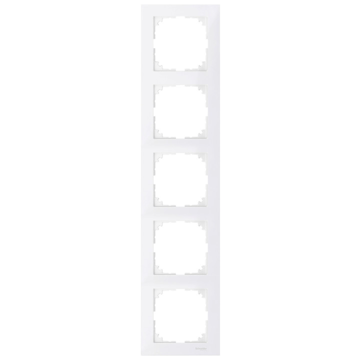 Рамка 5 постів вертикальна Schneider Electric MEG4050-3619 Merten System M, полярно-білий · Schneider Electric · schneider-electric-meg4050-3619