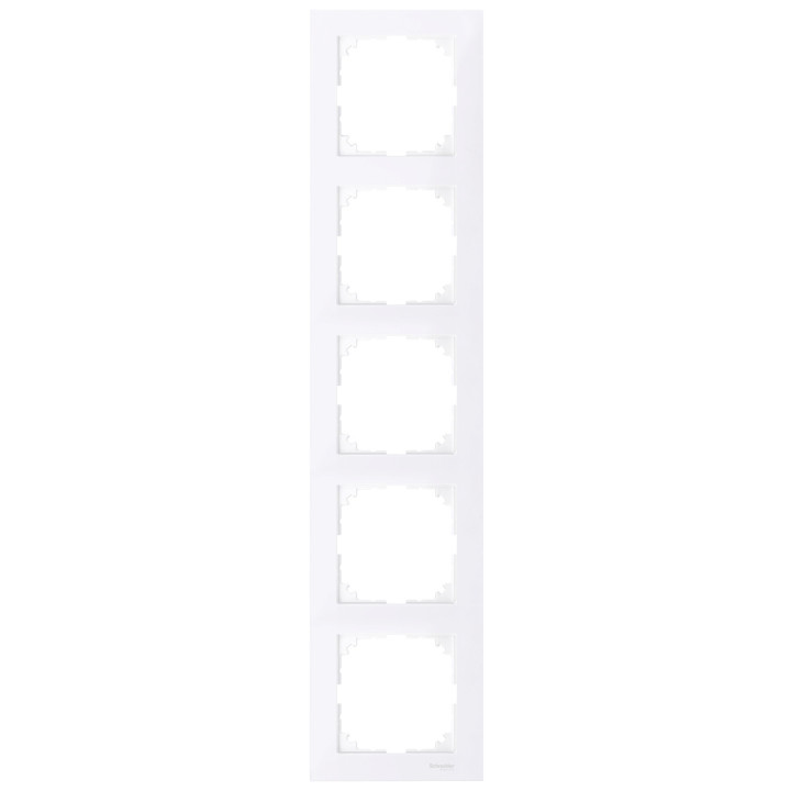 Рамка 5 постів вертикальна Schneider Electric MEG4050-3625 Merten System M, активний білий · Schneider Electric · schneider-electric-meg4050-3625