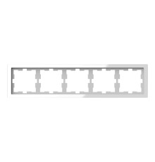 Рамка 5 постів Schneider Electric MEG4050-6520 Merten System D, білий кристал, скло