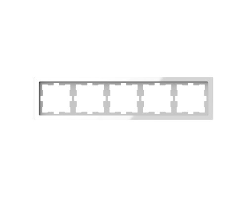 Рамка 5 постів Schneider Electric MEG4050-6520 Merten System D, білий кристал, скло