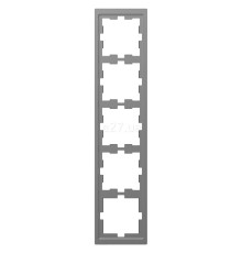 Рамка 5 постів вертикальна Schneider Electric MEG4050-6536 Merten System D, нержавіюча сталь