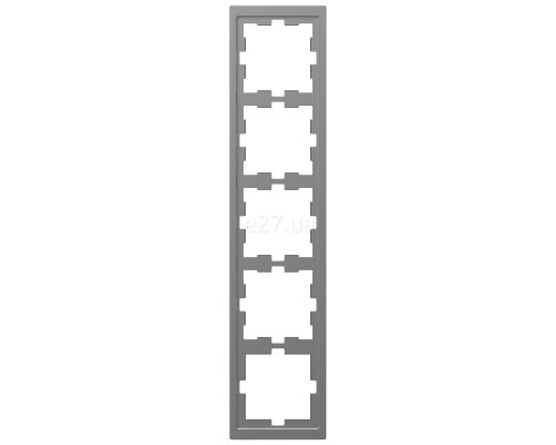 Рамка 5 постів вертикальна Schneider Electric MEG4050-6536 Merten System D, нержавіюча сталь