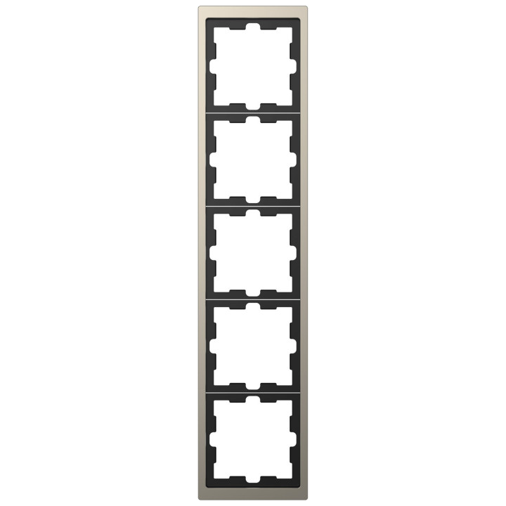 Рамка 5 постів вертикальна Schneider Electric MEG4050-6550 Merten System D, нікель, метал · Schneider Electric · schneider-electric-meg4050-6550