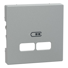 Лицьова панель USB-розетки Schneider Electric MEG4367-0460 Merten System M, алюміній · Schneider Electric · schneider-electric-meg4367-0460