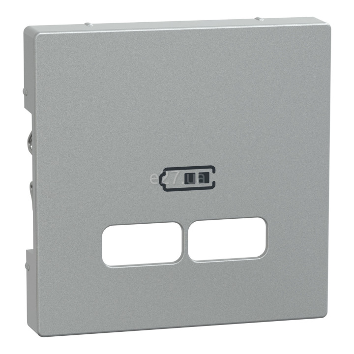 Лицьова панель USB-розетки Schneider Electric MEG4367-0460 Merten System M, алюміній · Schneider Electric · schneider-electric-meg4367-0460