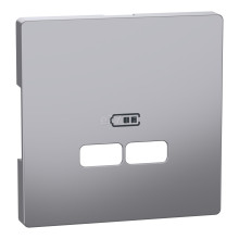 Лицьова панель USB-розетки Schneider Electric MEG4367-6036 Merten System D, нержавіюча сталь · Schneider Electric · schneider-electric-meg4367-6036
