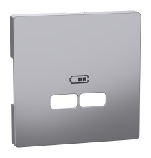 Лицьова панель USB-розетки Schneider Electric MEG4367-6036 Merten System D, нержавіюча сталь