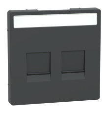 Лицьова панель аудіорозетки Schneider Electric MEG4564-6034 Merten System D, антрацит