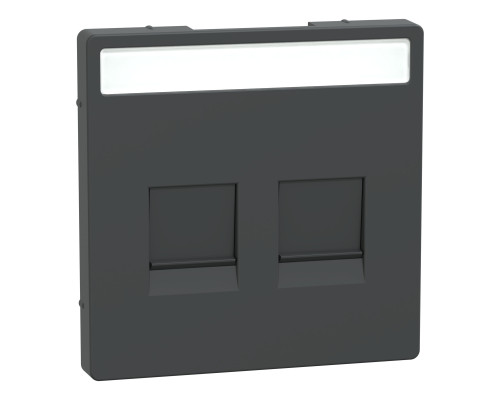 Лицьова панель аудіорозетки Schneider Electric MEG4564-6034 Merten System D, антрацит