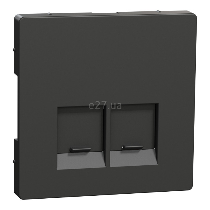 Лицьова панель розетки RJ45 Schneider Electric MEG4572-6034 Merten System D, антрацит · Schneider Electric · schneider-electric-meg4572-6034