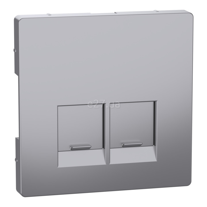 Лицьова панель розетки RJ45 Schneider Electric MEG4572-6036 Merten System D, нержавіюча сталь · Schneider Electric · schneider-electric-meg4572-6036