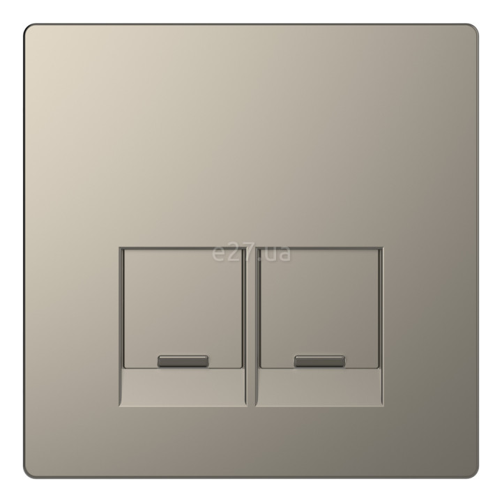Лицьова панель розетки RJ45 Schneider Electric MEG4572-6050 Merten System D, нікель · Schneider Electric · schneider-electric-meg4572-6050