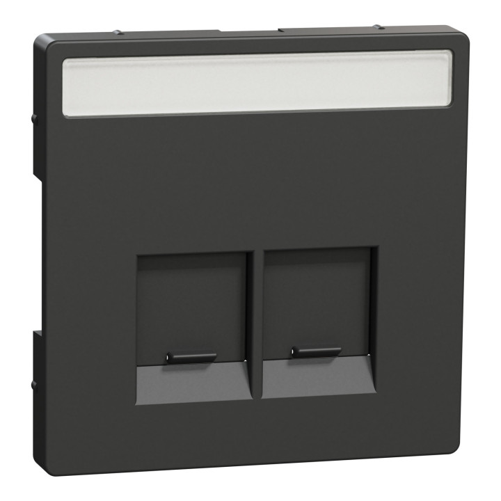 Лицьова панель розетки RJ45 Schneider Electric MEG4574-6034 Merten System D, антрацит · Schneider Electric · schneider-electric-meg4574-6034