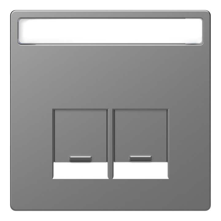 Лицьова панель розетки RJ45 Schneider Electric MEG4574-6036 Merten System D, нержавіюча сталь · Schneider Electric · schneider-electric-meg4574-6036