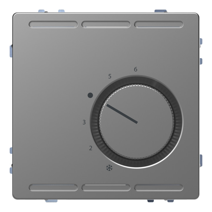 Кімнатний терморегулятор Schneider Electric MEG5762-6036 Merten System D, нержавіюча сталь · Schneider Electric · schneider-electric-meg5762-6036