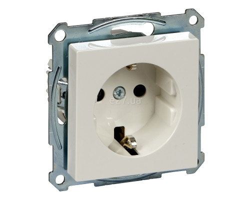 Розетка 220В Schneider Electric MTN2300-0319 Merten System M, полярно-білий, пластик, із заземленням, Schuko, без захисної кришки, зі шторками, для врізного монтажу