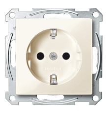Розетка 220В Schneider Electric MTN2300-0344 Merten System M, бежевий, пластик, із заземленням, Schuko, без захисної кришки, зі шторками, для врізного монтажу