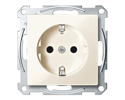 Розетка 220В Schneider Electric MTN2300-0344 Merten System M, бежевий, пластик, із заземленням, Schuko, без захисної кришки, зі шторками, для врізного монтажу