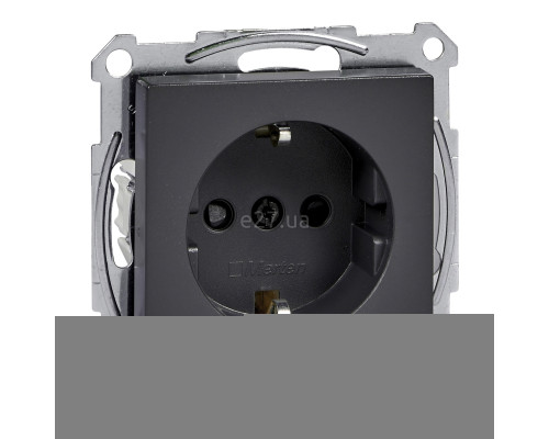 Розетка 220В Schneider Electric MTN2300-0414 Merten System M, антрацит, пластик, із заземленням, Schuko, без захисної кришки, зі шторками, для врізного монтажу