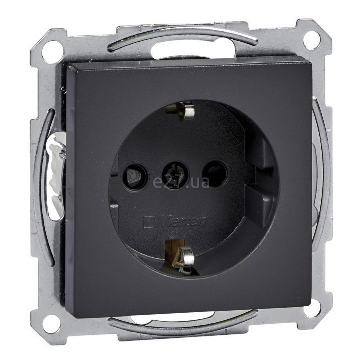 Розетка 220В Schneider Electric MTN2300-0414 Merten System M, антрацит, пластик, із заземленням, Schuko, без захисної кришки, зі шторками, для врізного монтажу · Schneider Electric · schneider-electric-mtn2300-0414