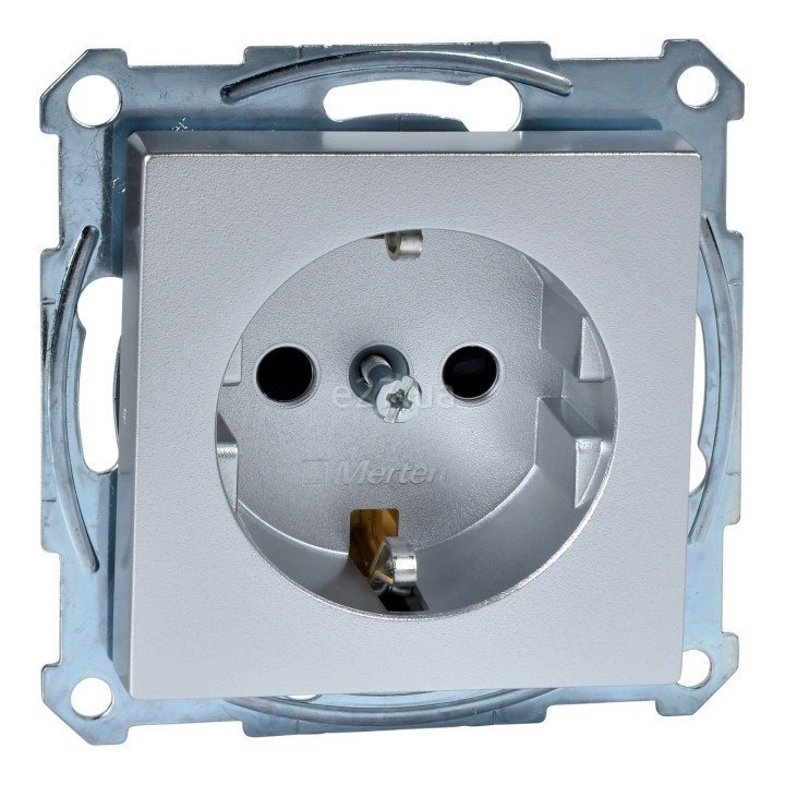 Розетка 220В Schneider Electric MTN2300-0460 Merten System M, алюміній, пластик, із заземленням, Schuko, без захисної кришки, зі шторками, для врізного монтажу · Schneider Electric · schneider-electric-mtn2300-0460