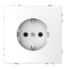 Розетка 220В Schneider Electric MTN2300-6035 Merten D-Life, білий лотос, пластик, із заземленням, Schuko, без захисної кришки, зі шторками, для врізного монтажу