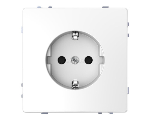 Розетка 220В Schneider Electric MTN2300-6035 Merten D-Life, білий лотос, пластик, із заземленням, Schuko, без захисної кришки, зі шторками, для врізного монтажу
