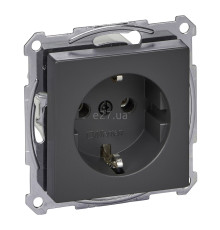 Розетка 220В Schneider Electric MTN2301-0414 Merten System M, антрацит, пластик, із заземленням, Schuko, без захисної кришки, без шторок, для врізного монтажу